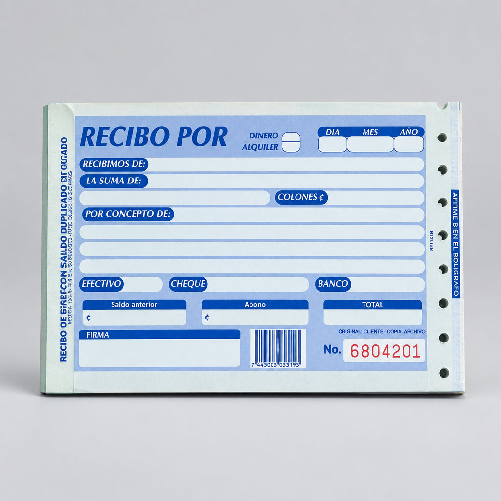 Recibo por dinero